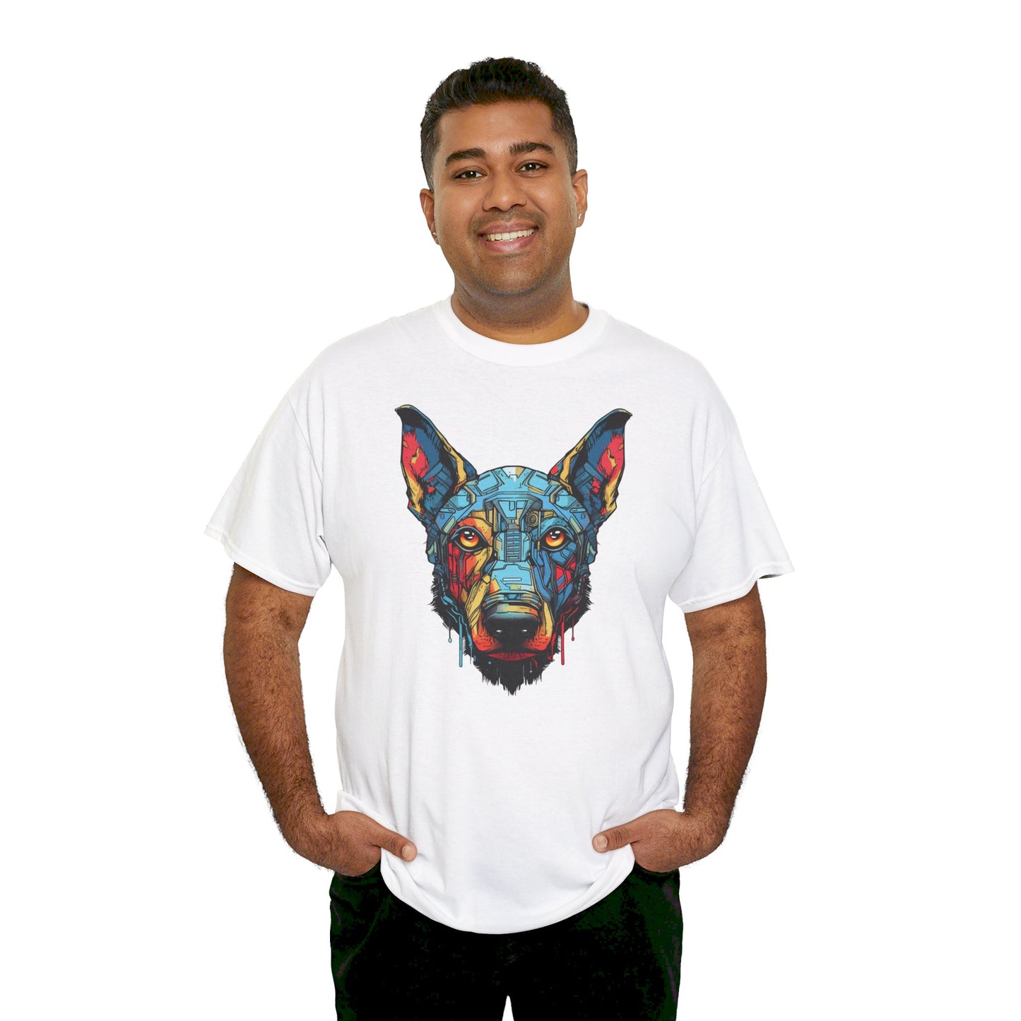 Colorful Robo Dog T-Shirt | T-shirt for sci-fi fans and dog lovers