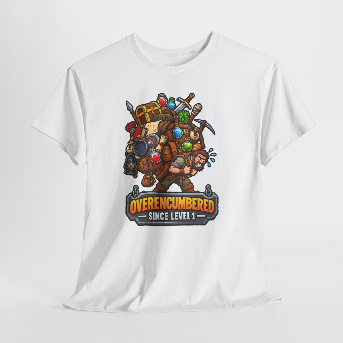 Overencumbered T-Shirt | Geschenk für Gamer und Wanderer
