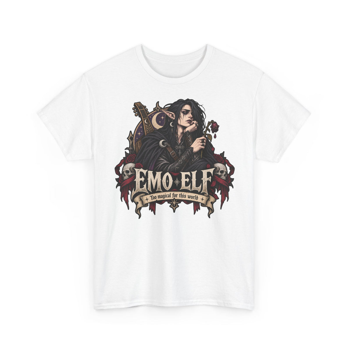 Emo Elf T-Shirt | Gothic-Geschenk für Emo- und Fantasy-Fans