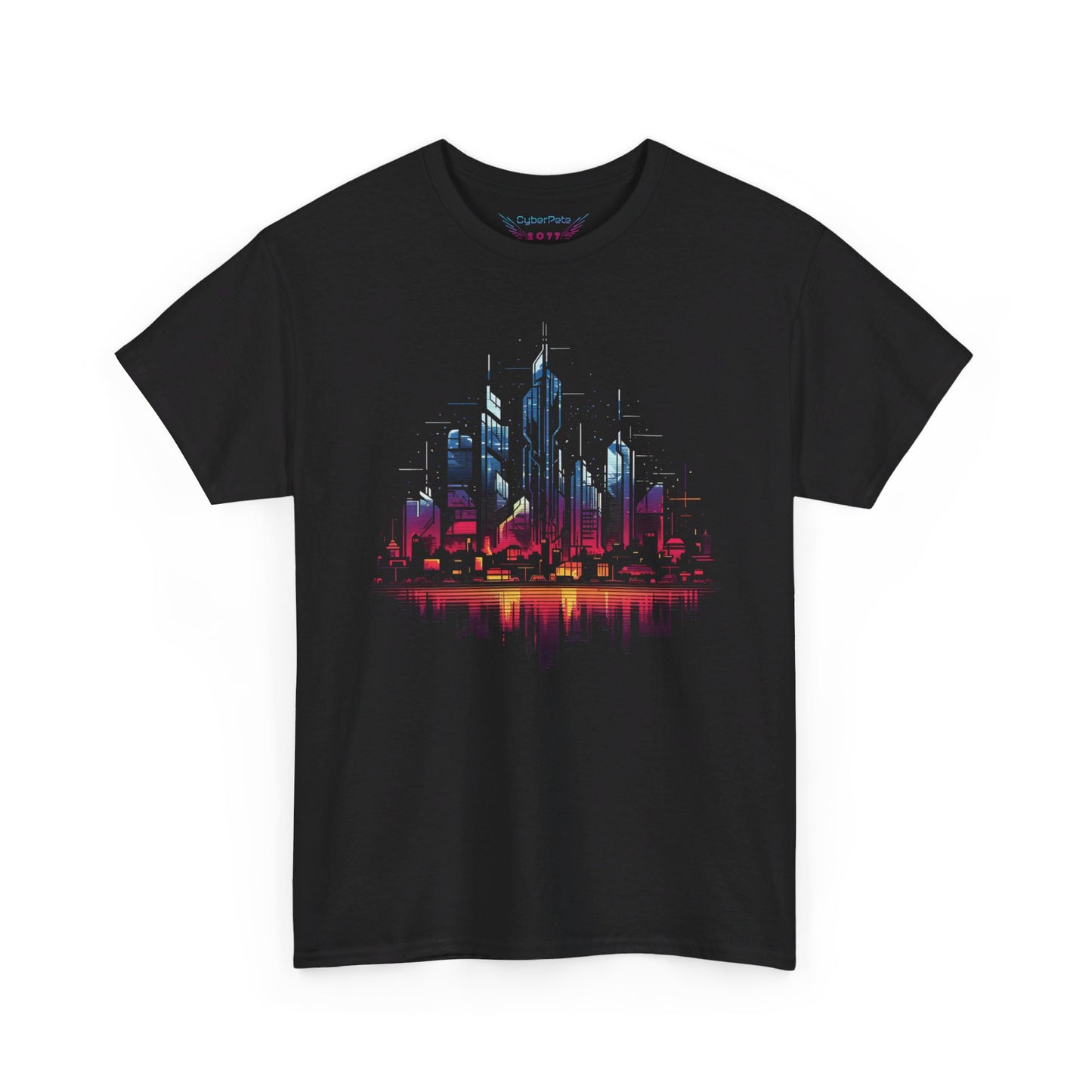 Cyberpunk Skyline T-Shirt | T-Shirt für Cyberpunk und Retrowave Fans