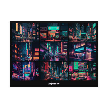 Neo Tokyo 01/2077 Poster | Cyberpunk Pixel Art Poster