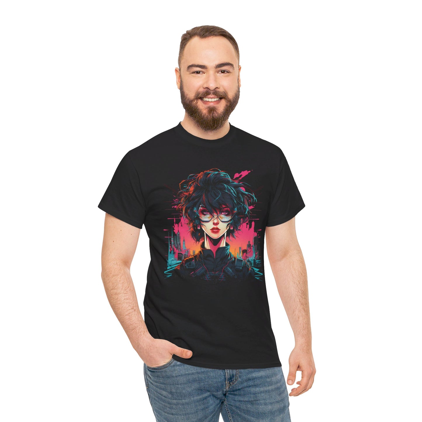 Retro Cyberpunk Anime Girl T-Shirt | T-Shirt für Cyberpunk und Anime Fans