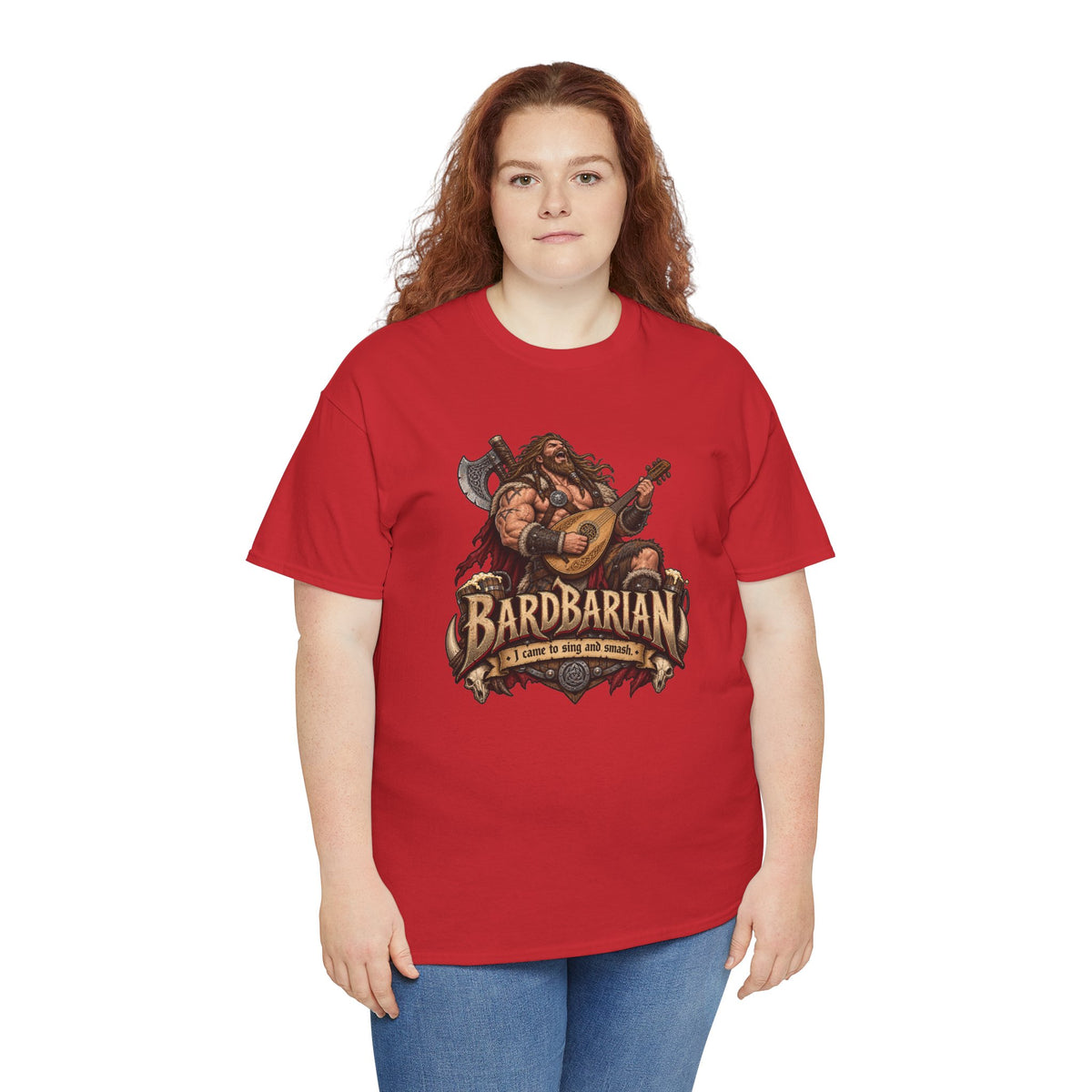 Bardbarian T-Shirt | Barbar mit Laute für Rollenspieler