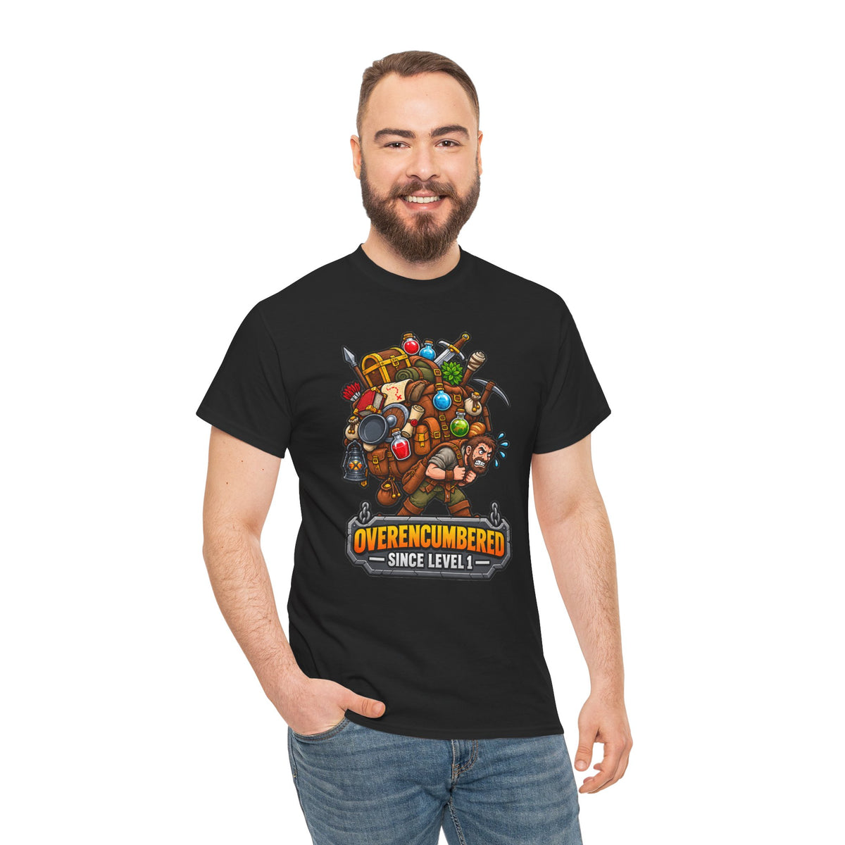 Overencumbered T-Shirt | Geschenk für Gamer und Wanderer