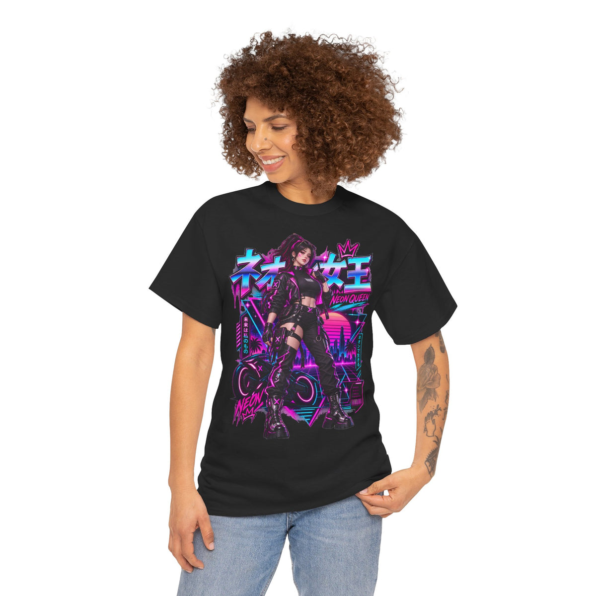 Neon Queen T-Shirt | Biker-Geschenk für Motorradfahrerinnen