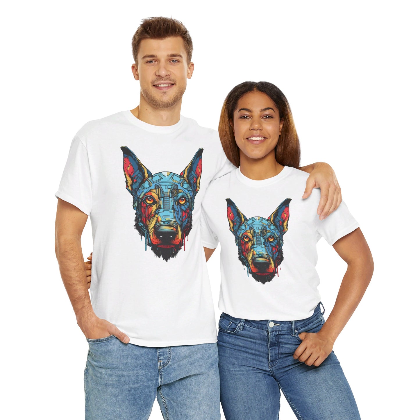 Colorful Robo Dog T-Shirt | T-shirt for sci-fi fans and dog lovers