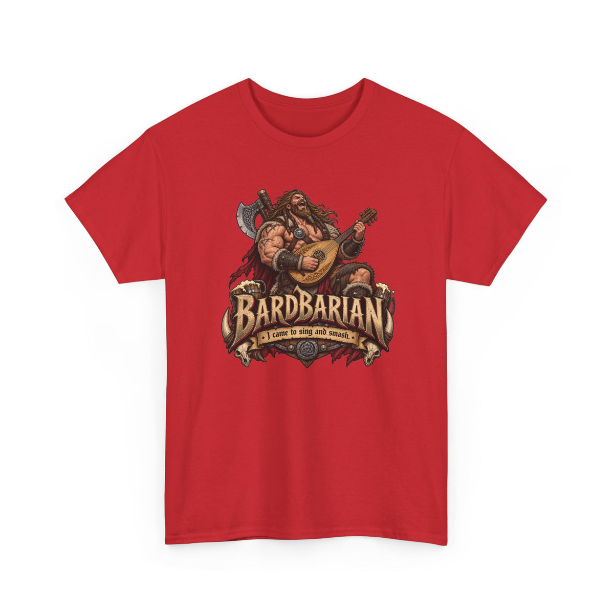 Bardbarian T-Shirt | Barbar mit Laute für Rollenspieler