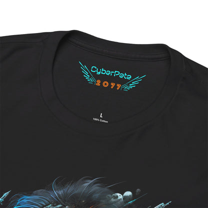 Cyberpunk T-Shirt | Cyberpunk Netrunner Girl Blue