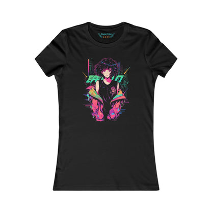 Cyberpunk Anime T-Shirt for Women | Anime girl with pink jacket