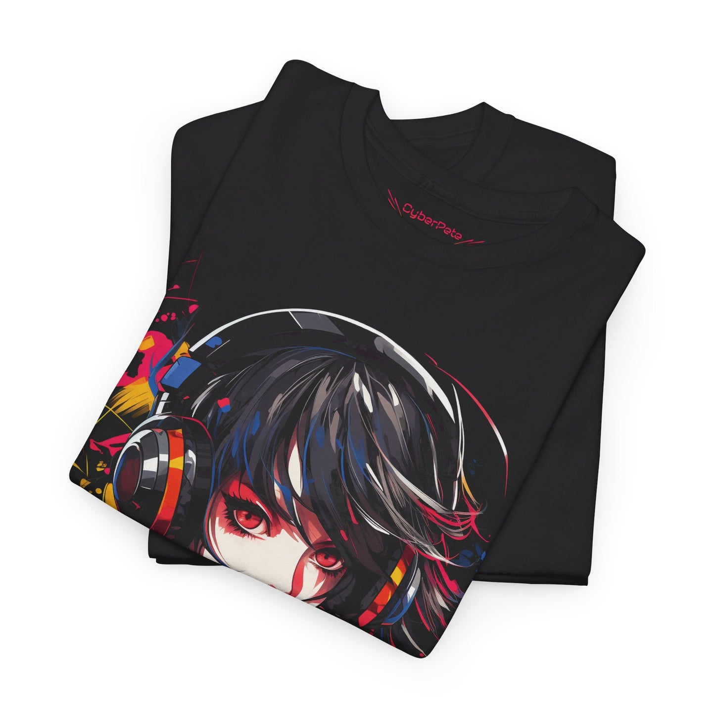 Anime Girl mit Kopfhörern T-Shirt | T-Shirt für Cyberpunk und Anime Fans