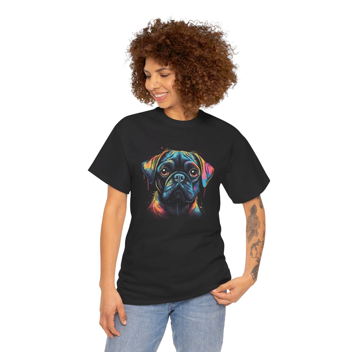 Retrowave Mops T-Shirt | T-Shirt für Retrowave und Hunde Fans