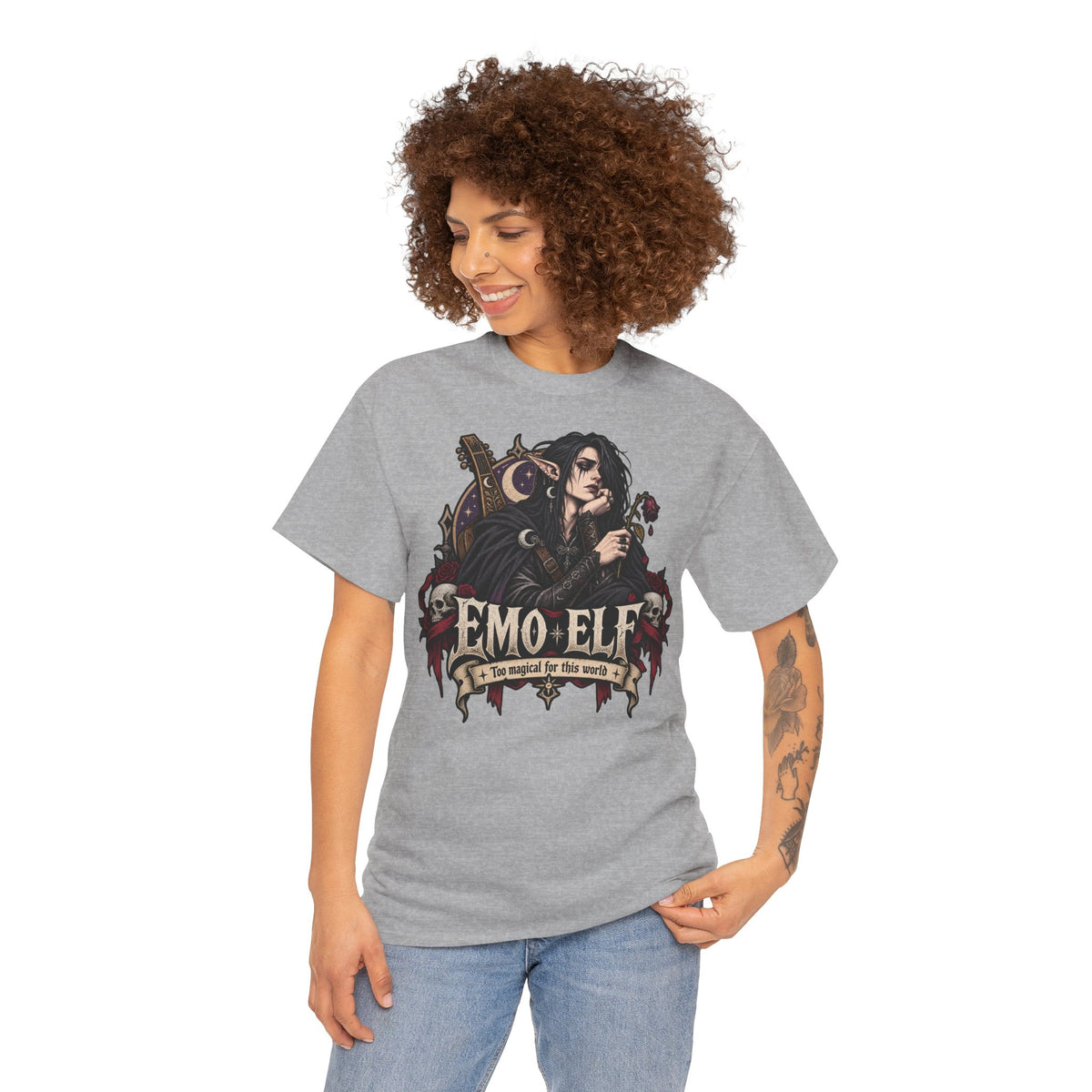 Emo Elf T-Shirt | Gothic-Geschenk für Emo- und Fantasy-Fans