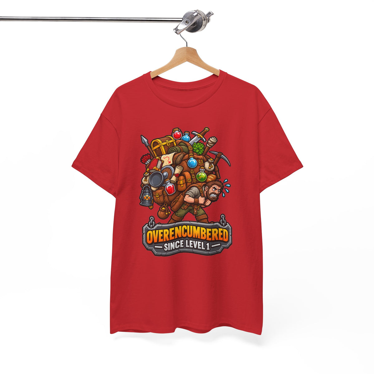 Overencumbered T-Shirt | Geschenk für Gamer und Wanderer