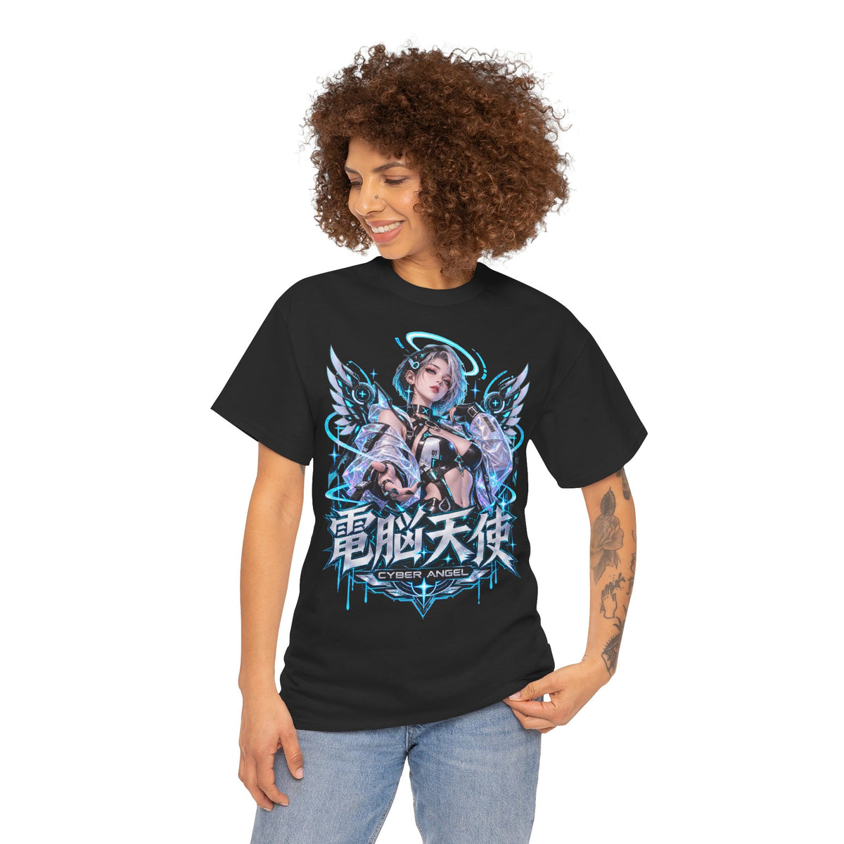 Cyber Angel T-Shirt | Anime-Geschenk für Cyberpunk-Fans