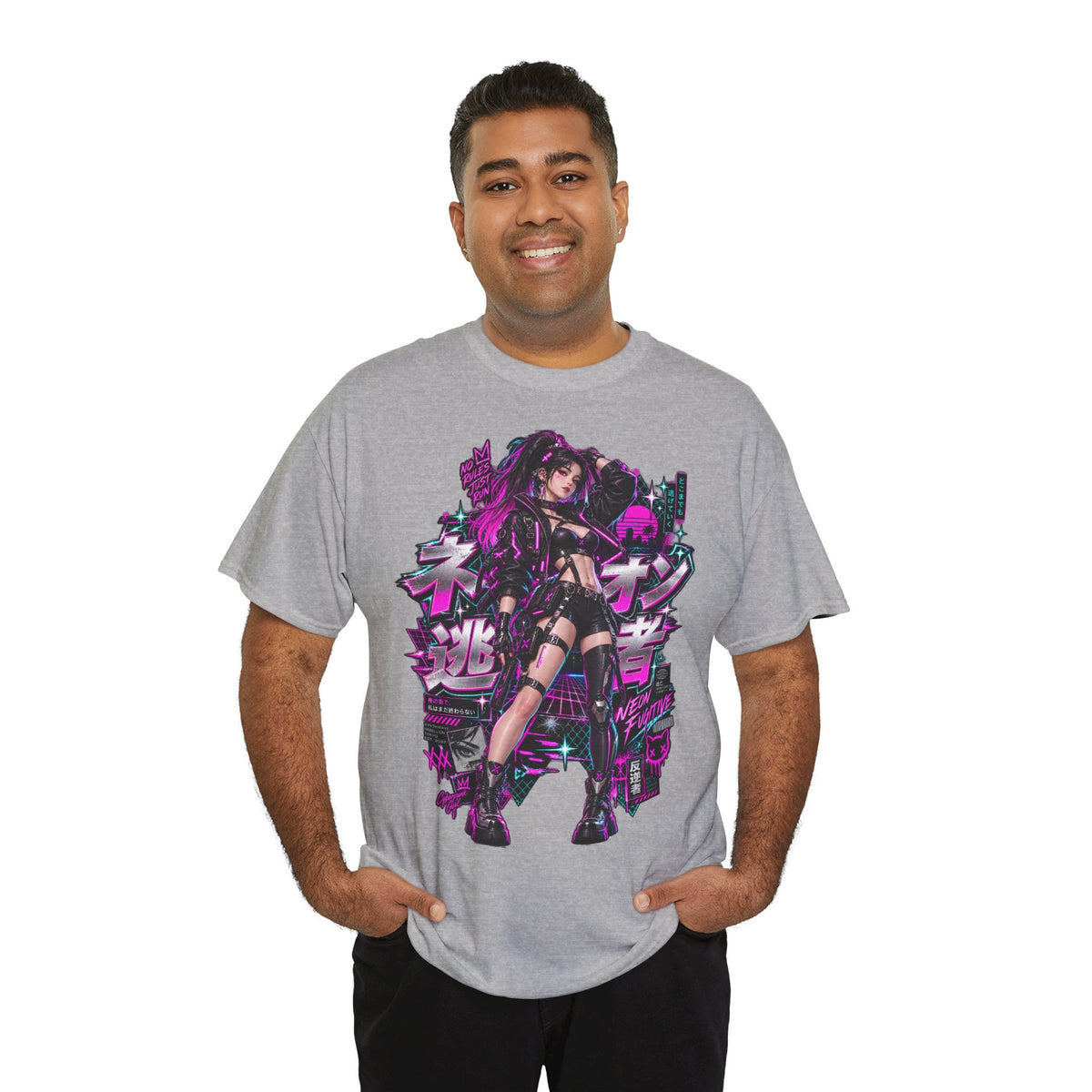 Neon Fugitive T-Shirt | Synthwave-Geschenk für Retrowave-Fans
