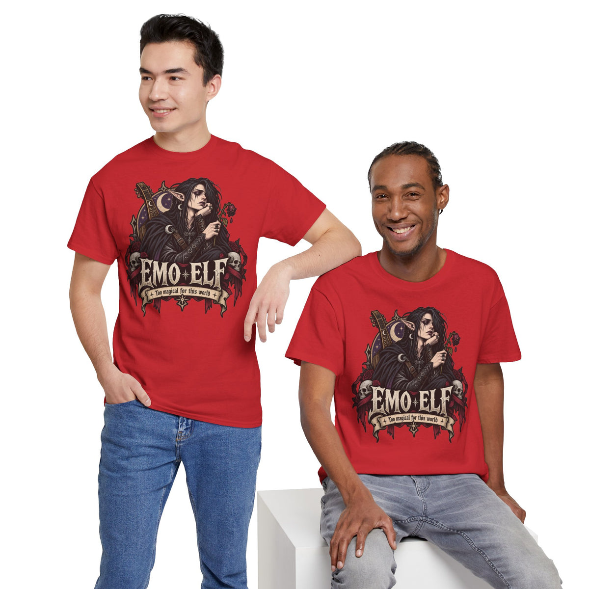 Emo Elf T-Shirt | Gothic-Geschenk für Emo- und Fantasy-Fans