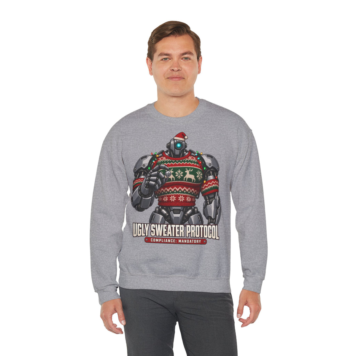 Roboter-Weihnachtspullover Ugly Sweater Protocol | Für Technikfans