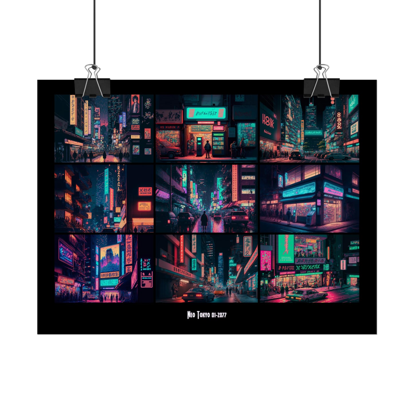 Neo Tokyo 01/2077 Poster | Cyberpunk Pixel Art Poster