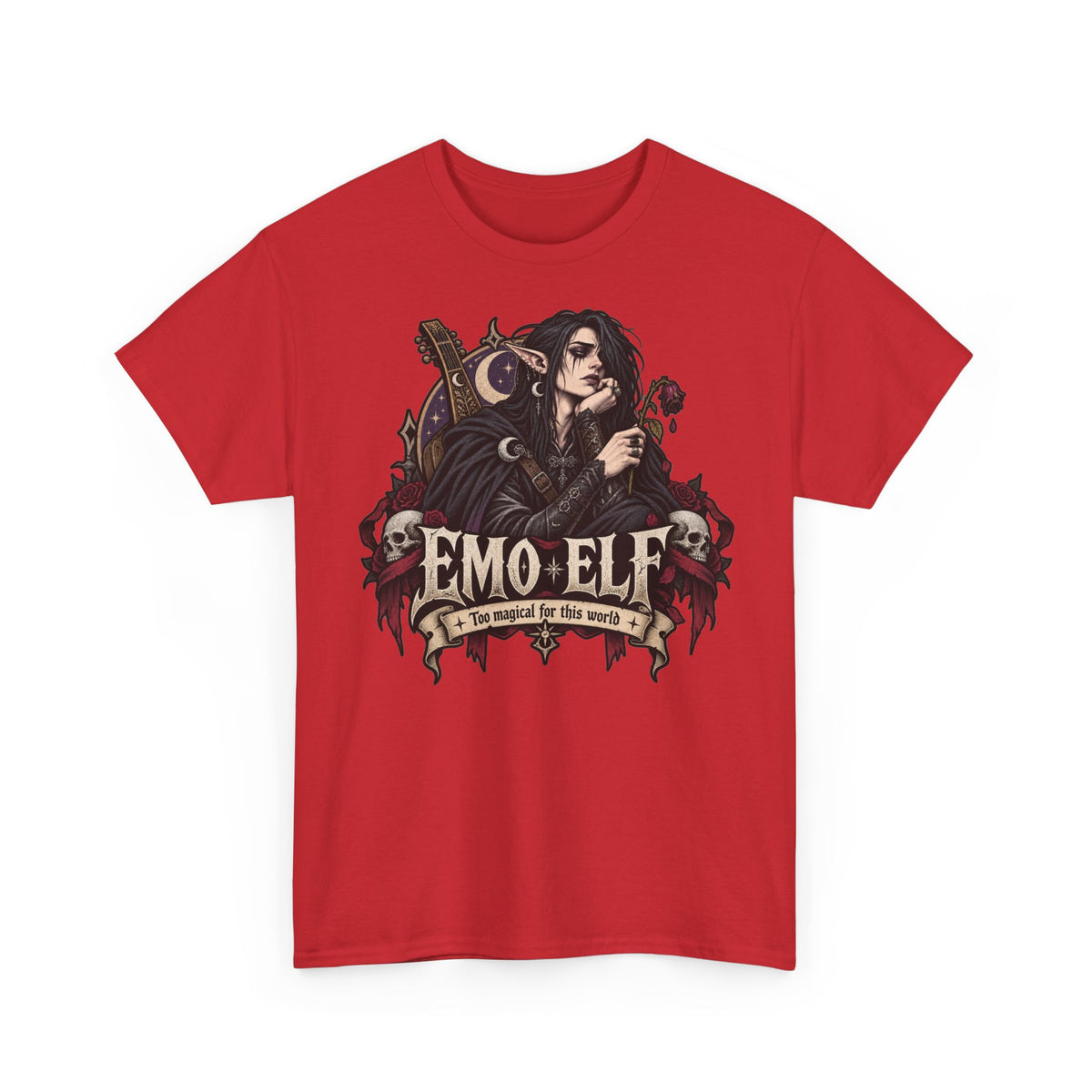 Emo Elf T-Shirt | Gothic-Geschenk für Emo- und Fantasy-Fans