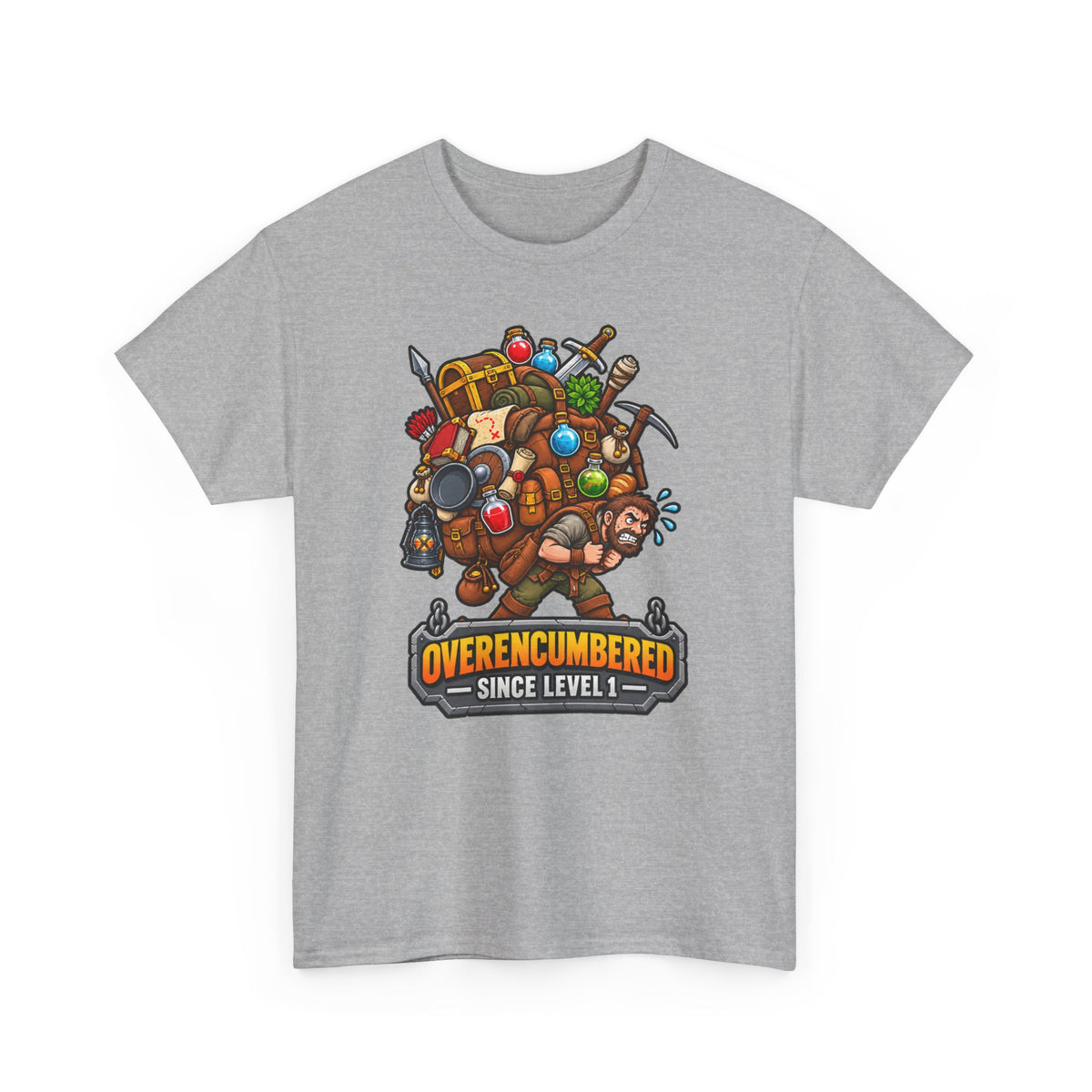 Overencumbered T-Shirt | Geschenk für Gamer und Wanderer