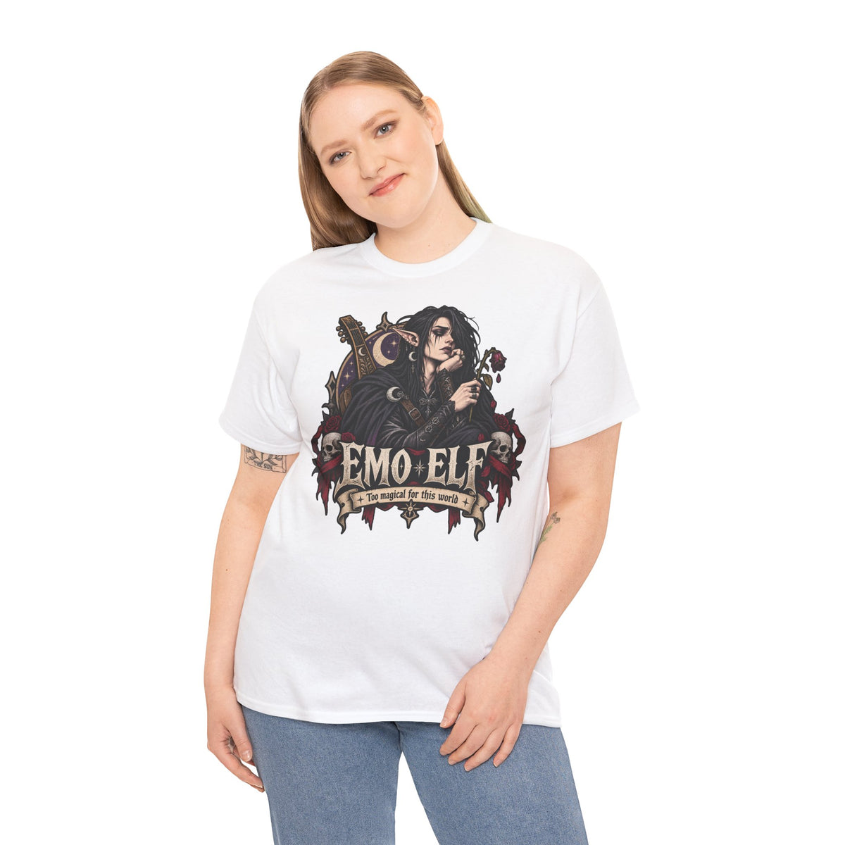 Emo Elf T-Shirt | Gothic-Geschenk für Emo- und Fantasy-Fans