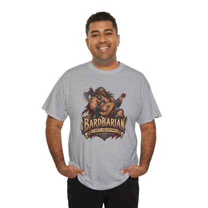 Bardbarian T-Shirt | Barbar mit Laute für Rollenspieler