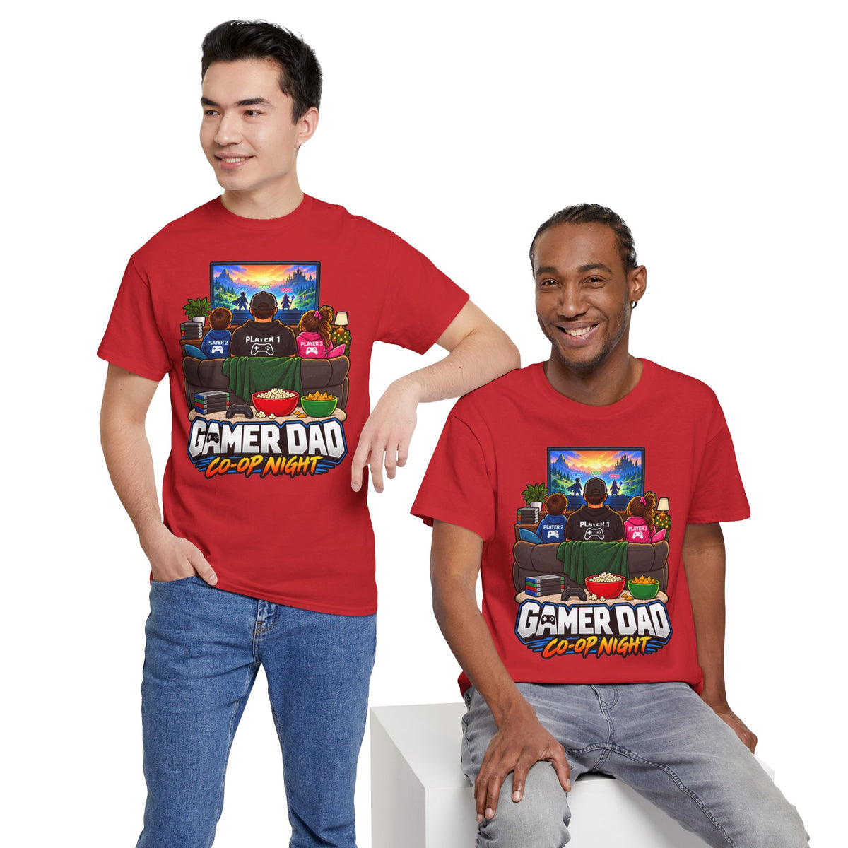 Gamer Dad Co-op Night T-Shirt | Geschenk für Papa von den Kindern