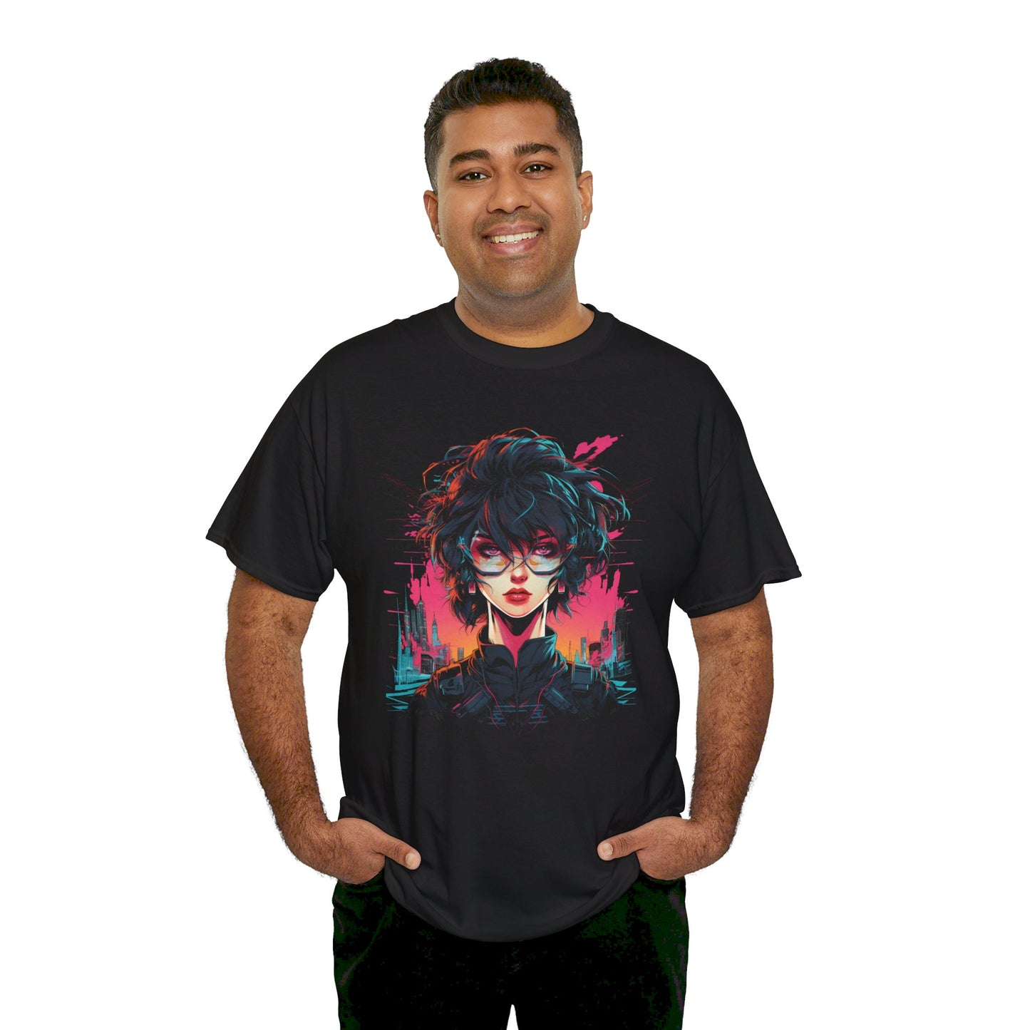 Retro Cyberpunk Anime Girl T-Shirt | T-Shirt für Cyberpunk und Anime Fans