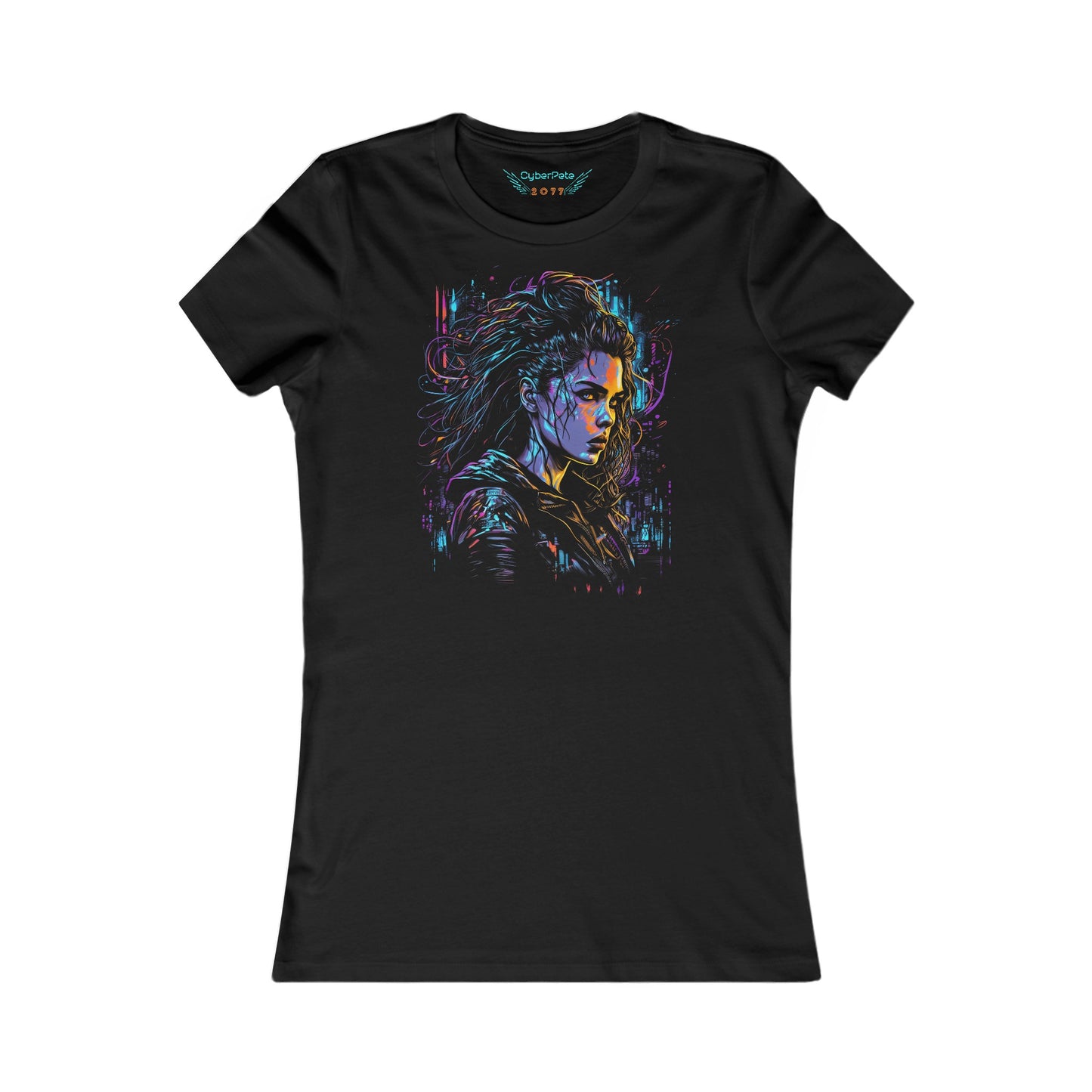 Neon Girl T-Shirt | Cyberpunk T-Shirt für Frauen