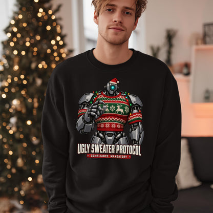 Roboter-Weihnachtspullover Ugly Sweater Protocol | Für Technikfans