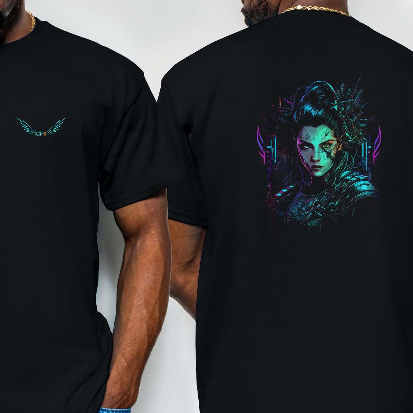 Neon Netrunner Girl T-Shirt | T-Shirt für Gamer und Cyberpunk Fans