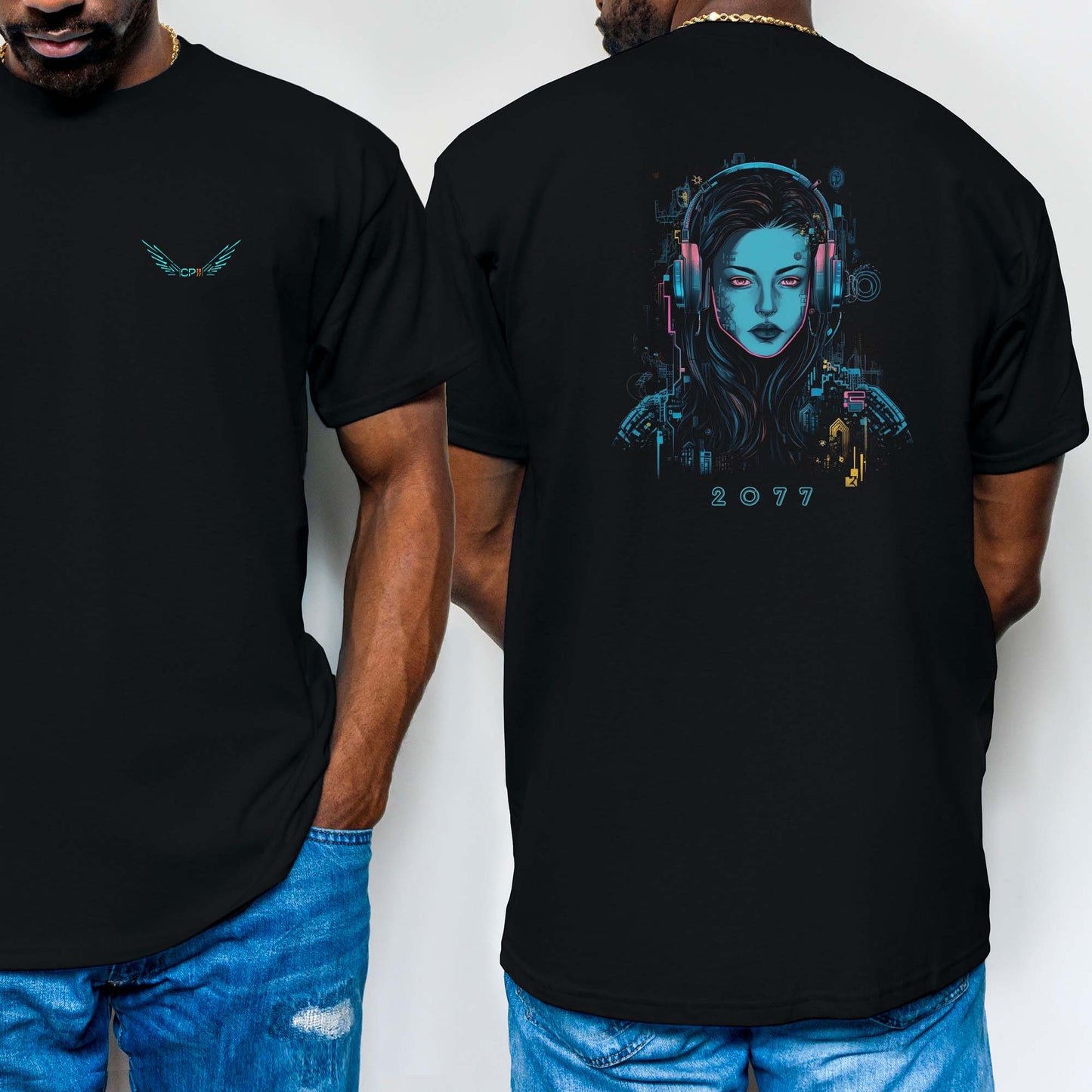 Netrunner Girl 2077 T-Shirt | T-Shirt für Gamer und Cyberpunk Fans