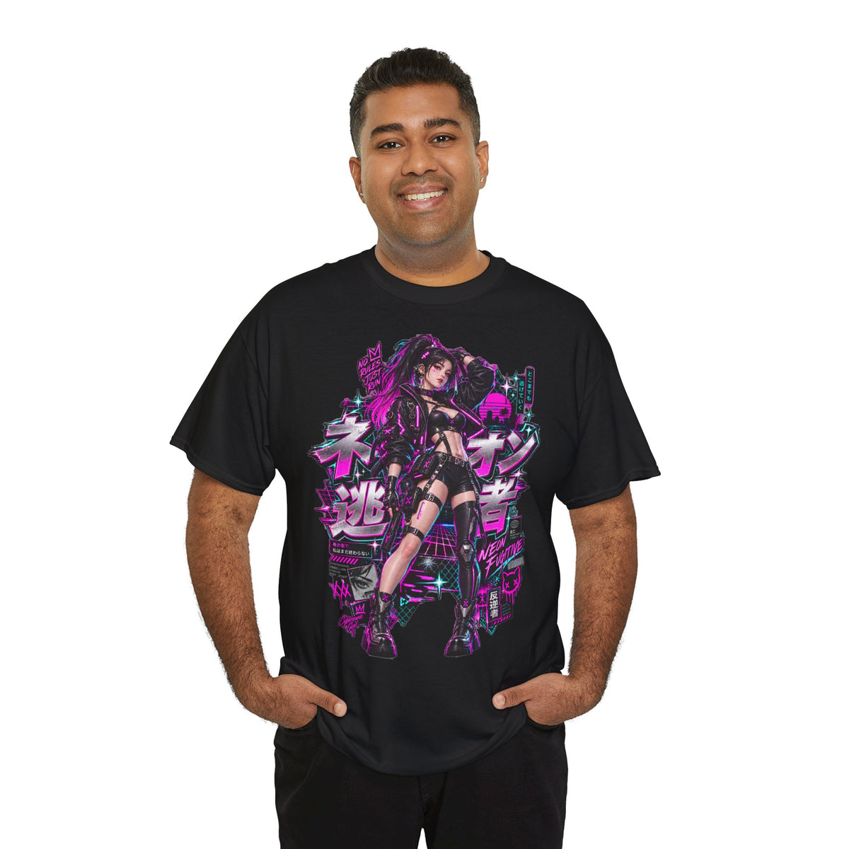 Neon Fugitive T-Shirt | Synthwave-Geschenk für Retrowave-Fans