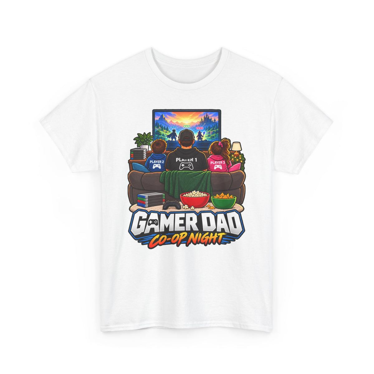 Gamer Dad Co-op Night T-Shirt | Geschenk für Papa von den Kindern
