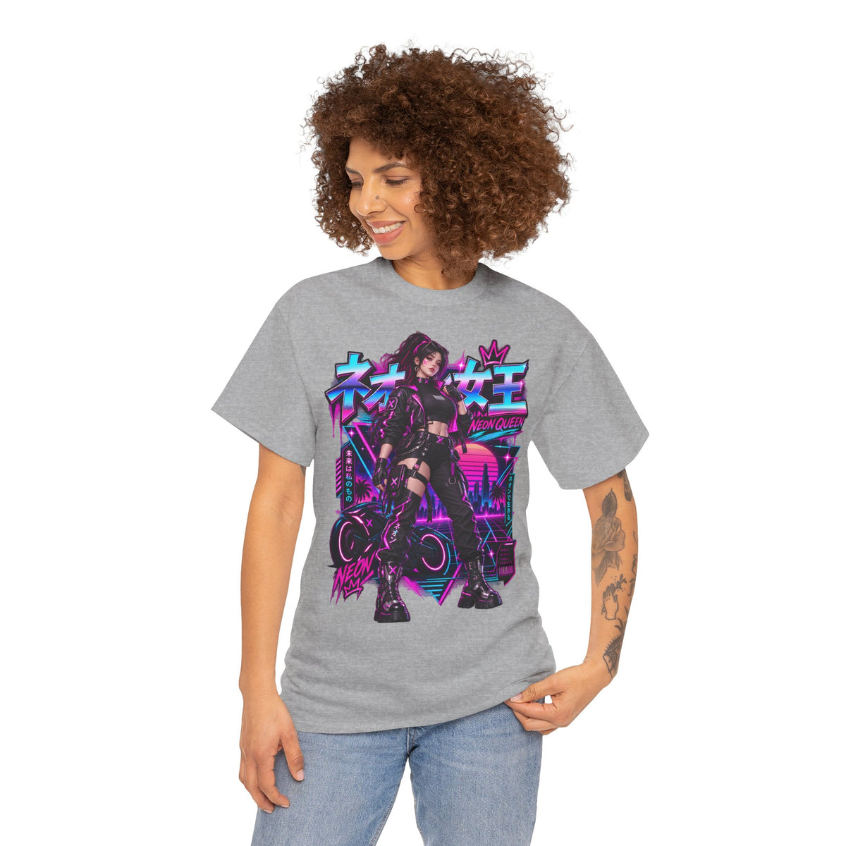 Neon Queen T-Shirt | Biker-Geschenk für Motorradfahrerinnen