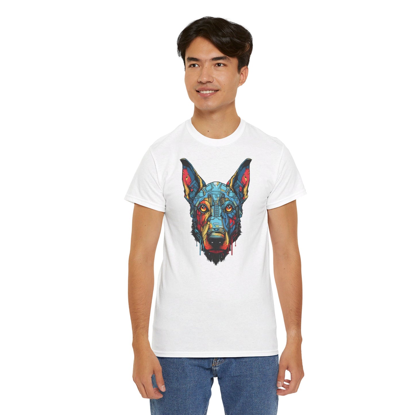 Colorful Robo Dog T-Shirt | T-shirt for sci-fi fans and dog lovers