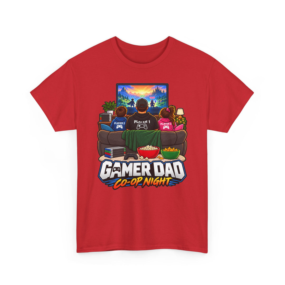 Gamer Dad Co-op Night T-Shirt | Geschenk für Papa von den Kindern