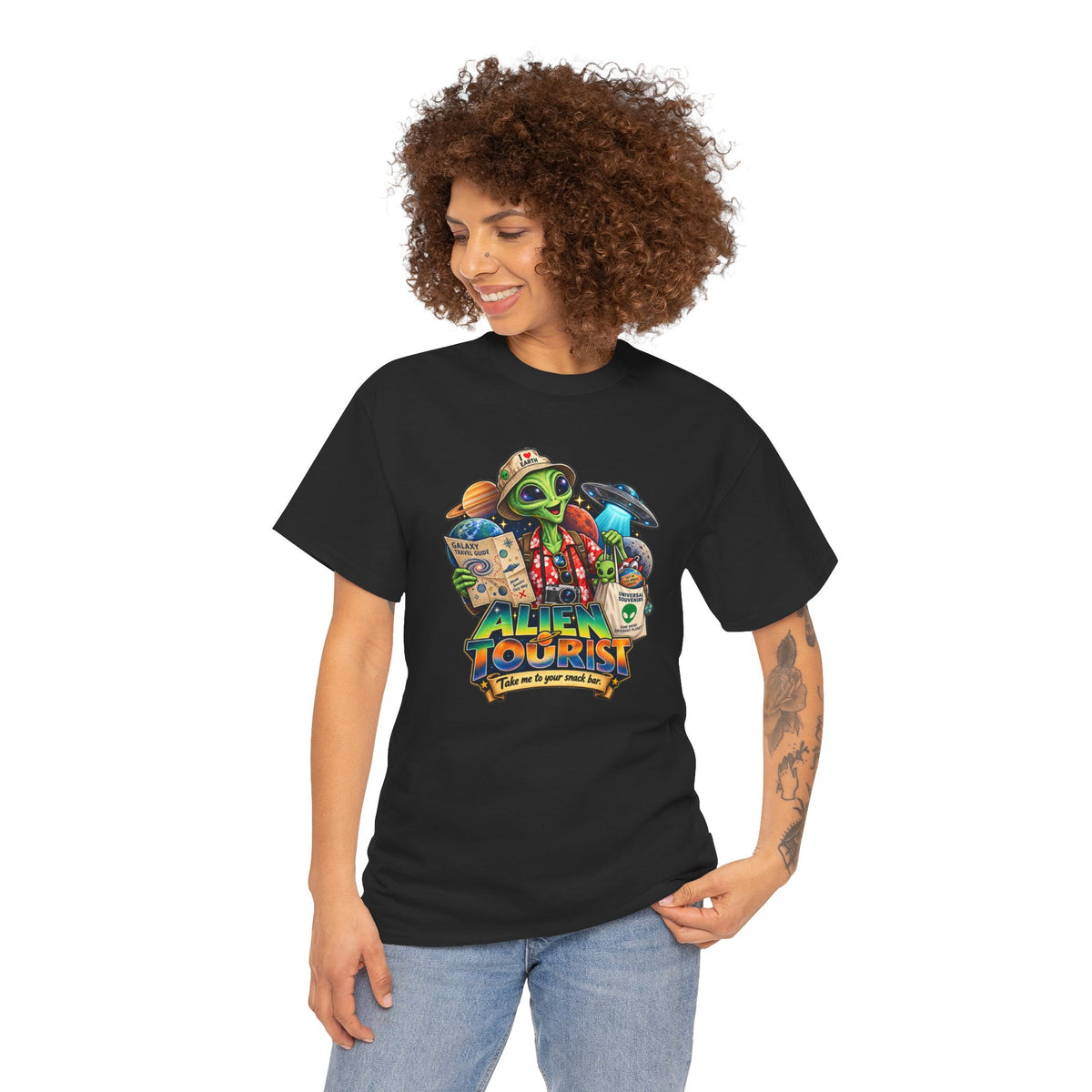 Alien Tourist T-Shirt | Urlaubs-Shirt für Ufo- und Sci-Fi-Fans