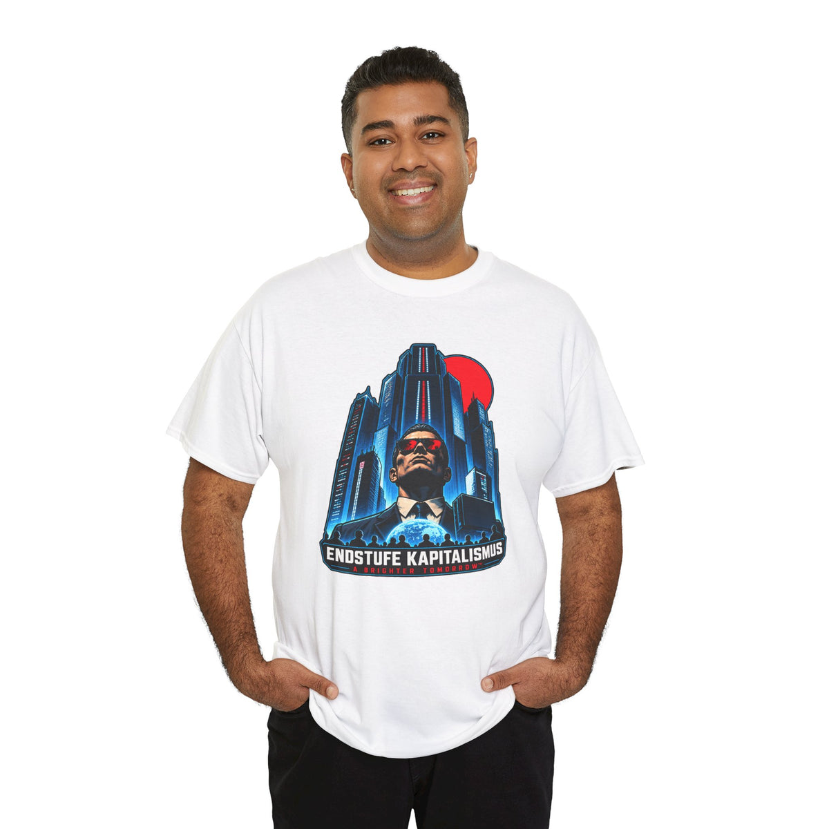 Endstufe Kapitalismus T-Shirt | Dystopie-Satire für Cyberpunk-Fans