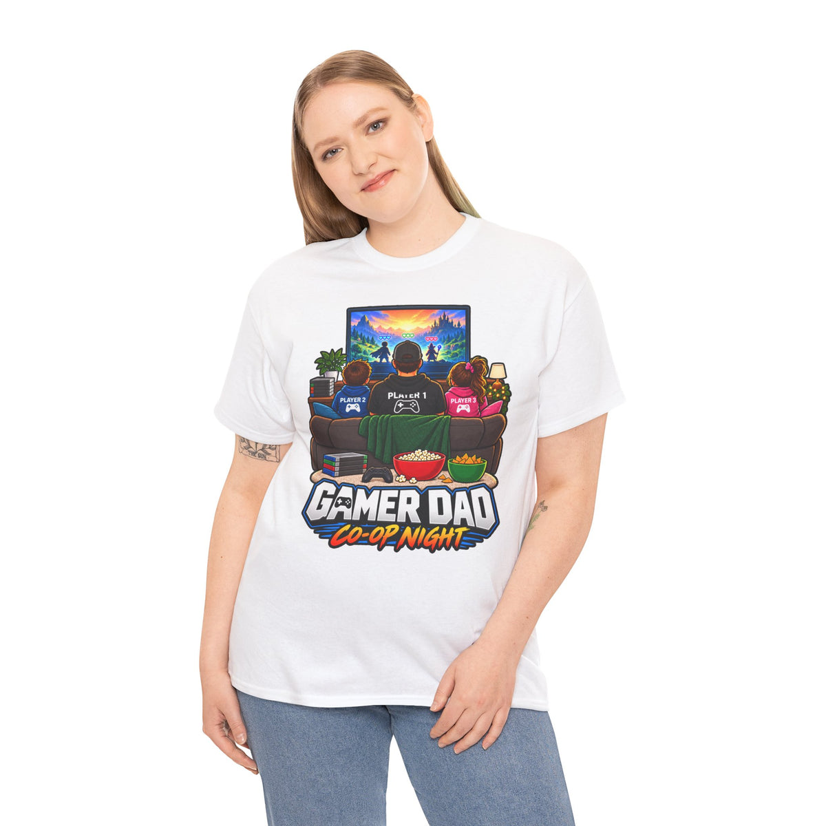 Gamer Dad Co-op Night T-Shirt | Geschenk für Papa von den Kindern