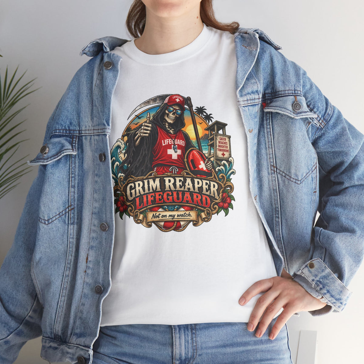 Grim Reaper Lifeguard T-Shirt | Lustiges Shirt für Rettungsschwimmer