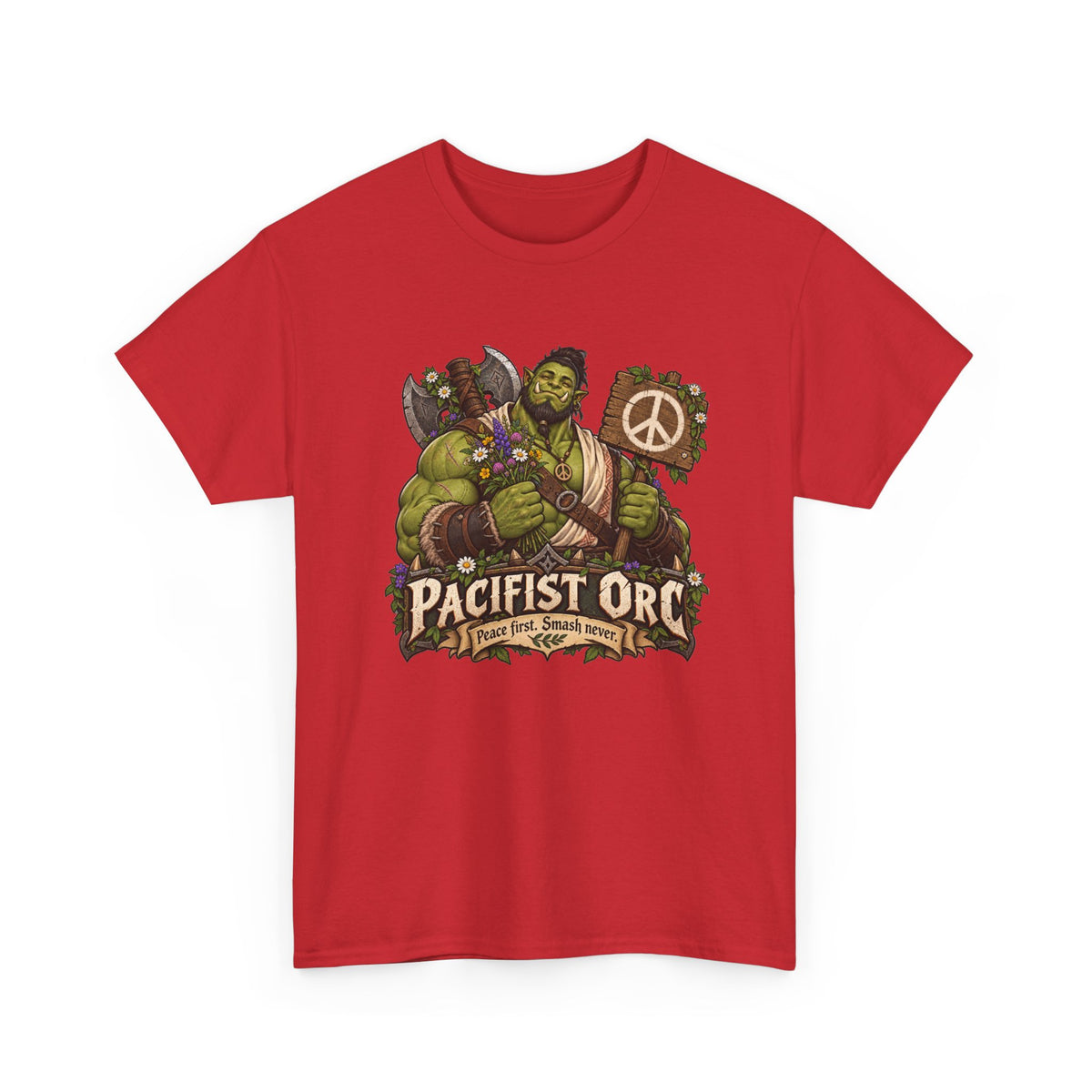 Pacifist Orc T-Shirt | Lustiges Fantasy Shirt mit friedlichem Ork