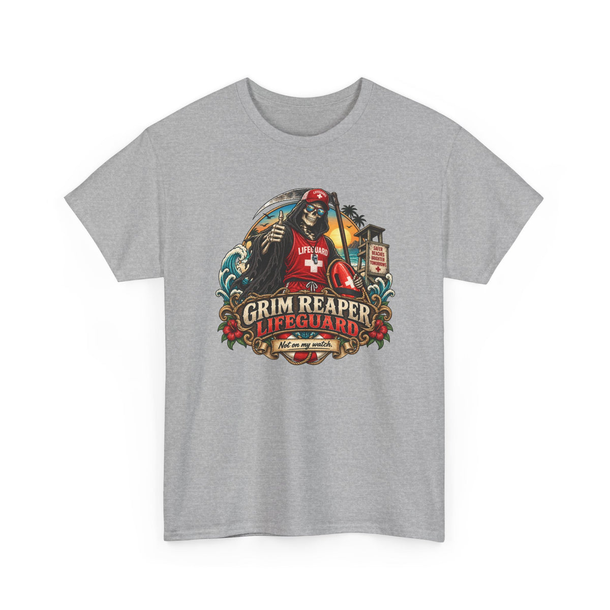 Grim Reaper Lifeguard T-Shirt | Lustiges Shirt für Rettungsschwimmer