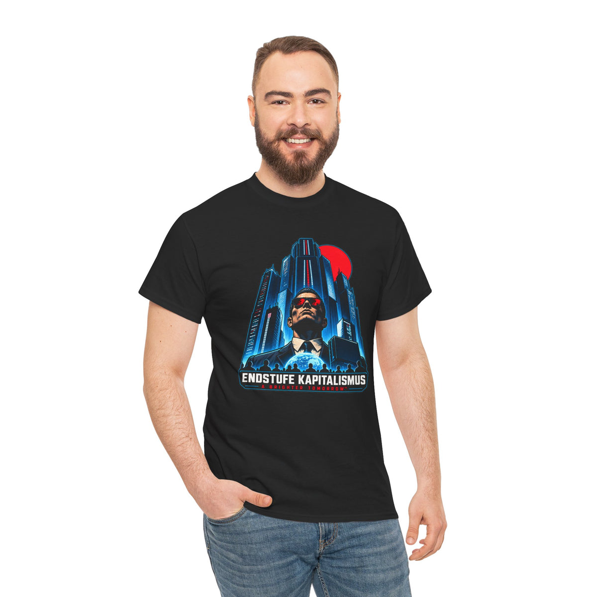Endstufe Kapitalismus T-Shirt | Dystopie-Satire für Cyberpunk-Fans
