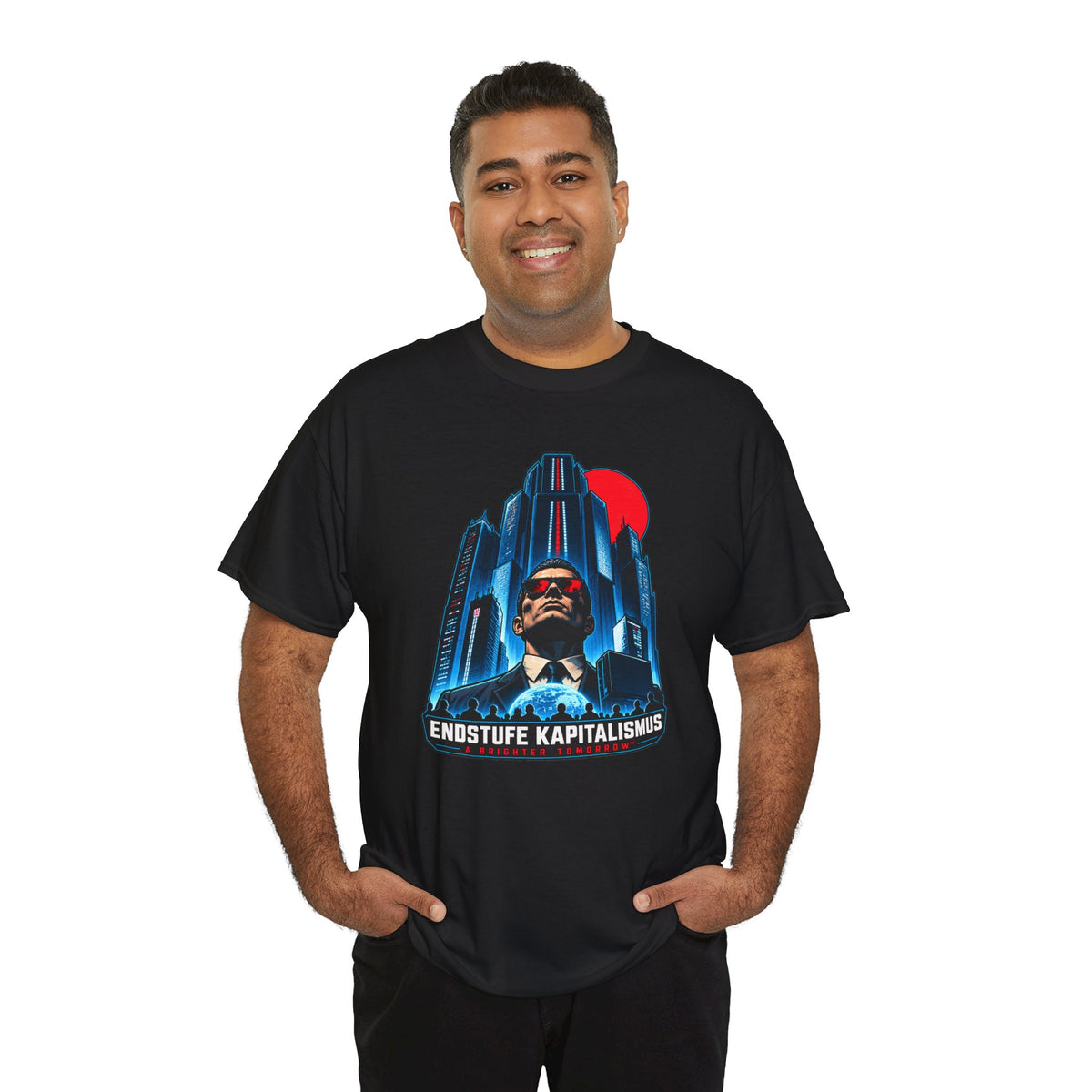 Endstufe Kapitalismus T-Shirt | Dystopie-Satire für Cyberpunk-Fans