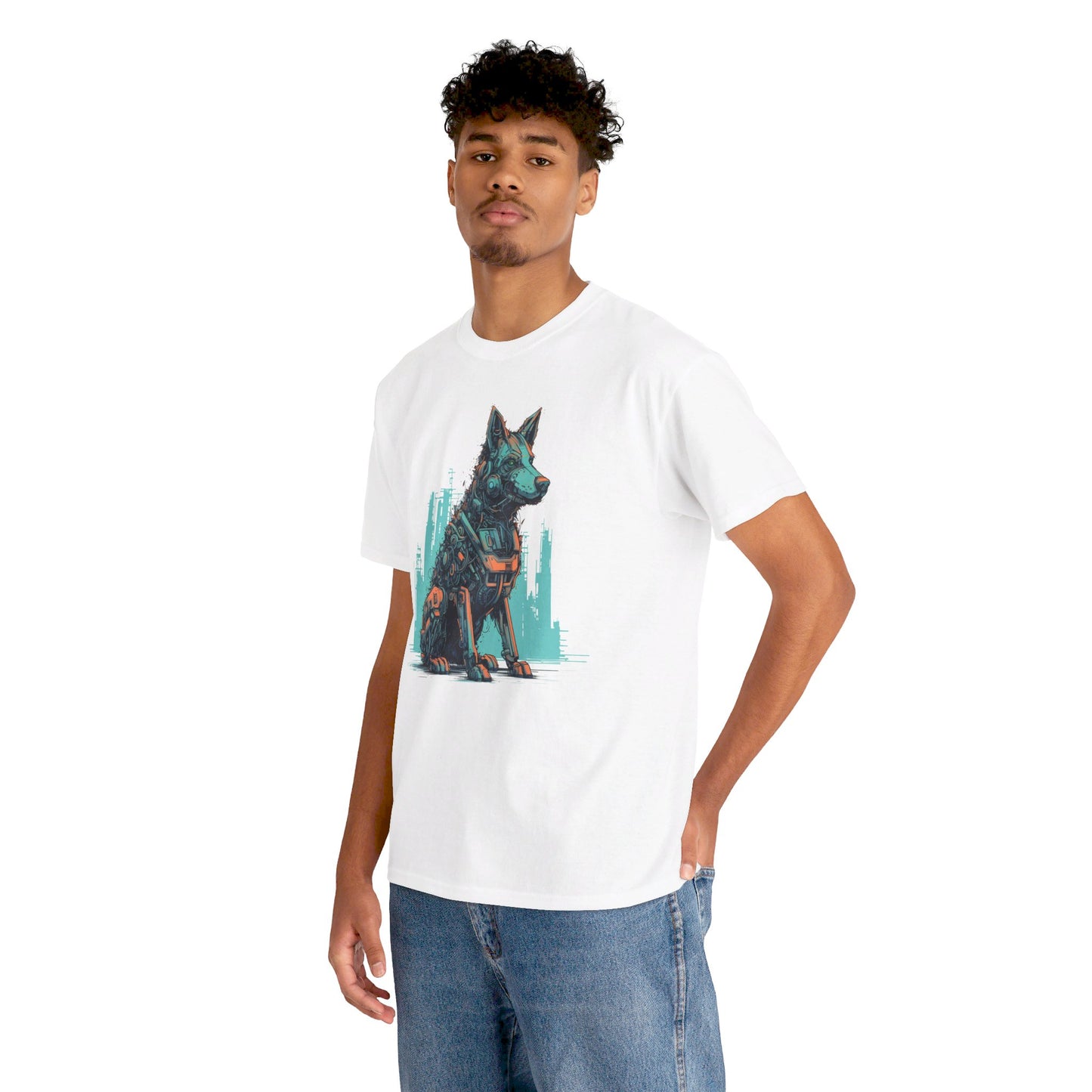 Roboter Schäferhund T-Shirt | T-Shirt für Sci-Fi Fans und Hundeliebhaber