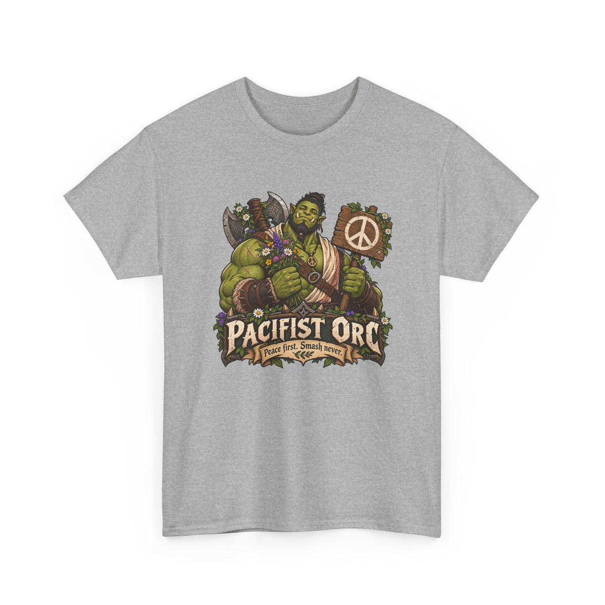 Pacifist Orc T-Shirt | Lustiges Fantasy Shirt mit friedlichem Ork