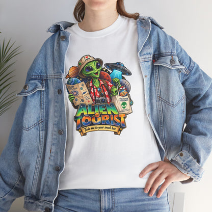 Alien Tourist T-Shirt | Urlaubs-Shirt für Ufo- und Sci-Fi-Fans