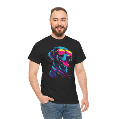 Retrowave Hunde T-Shirt | T-Shirt für 80er Jahre und Hunde Fans