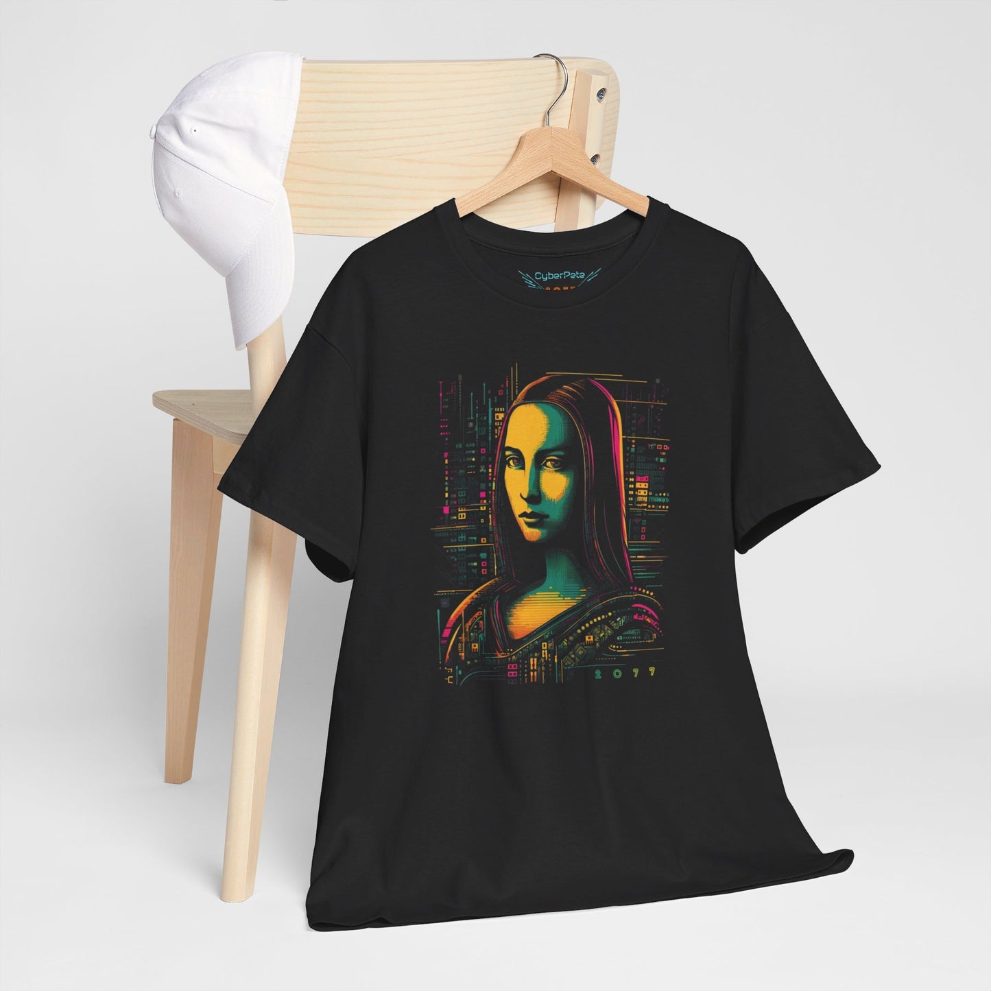 Cyberpunk Mona Lisa T-Shirt | T-Shirt für Kunstliebhaber und Cyberpunk Fans